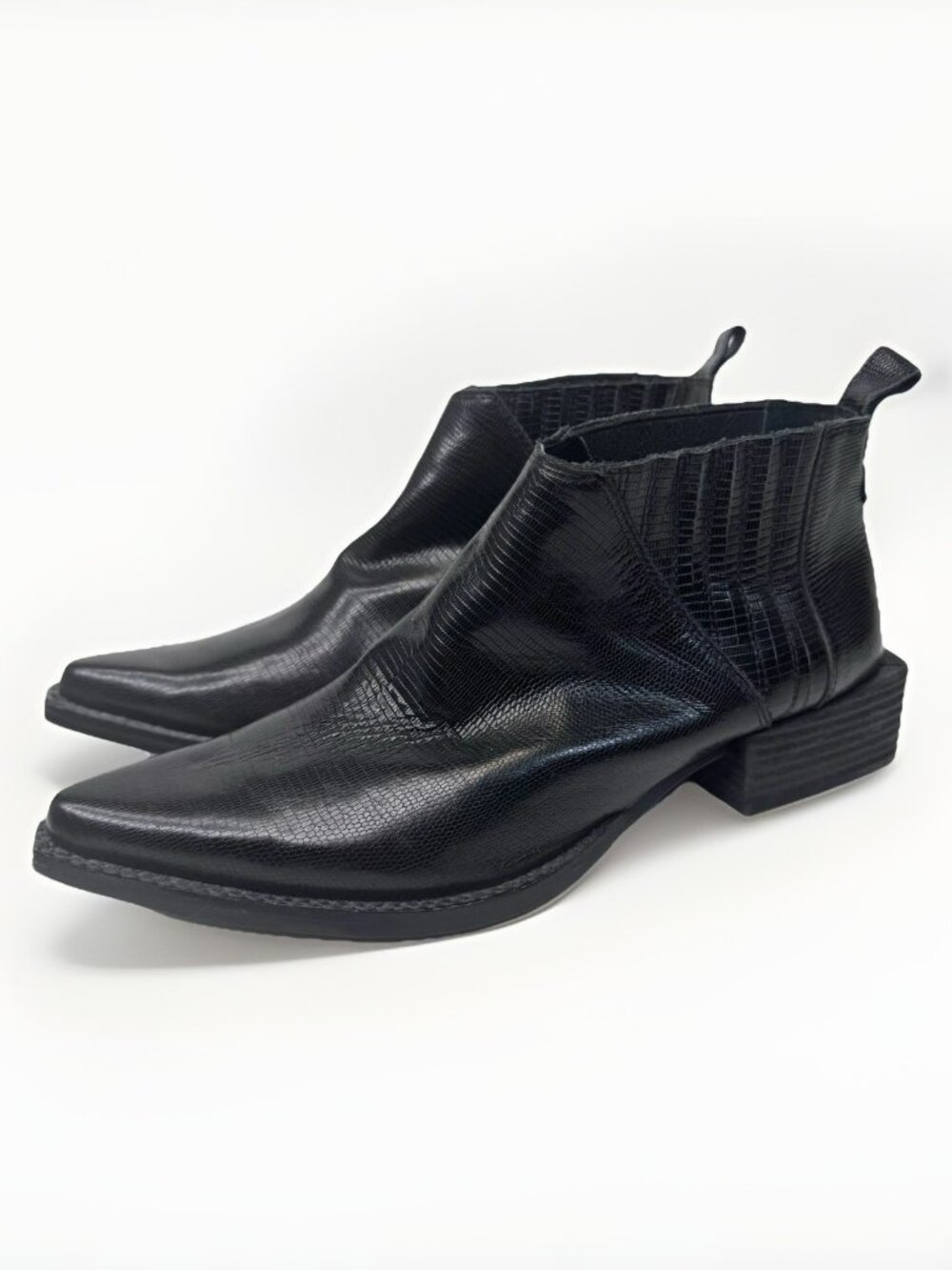 Jeffrey Campbell Western Pointy Toe Ankle Shoes Black Womens 8.5 Chelsea Rocker - Picture 2 of 10